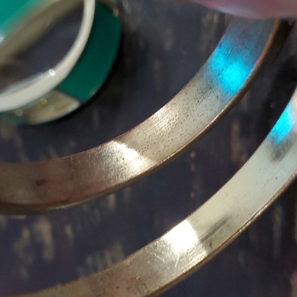 VINTAGE 3 PIECE KELLY GREEN QUARTZ WATCH BRACELET BANGLE BUNDLE - Picture 7 of 7